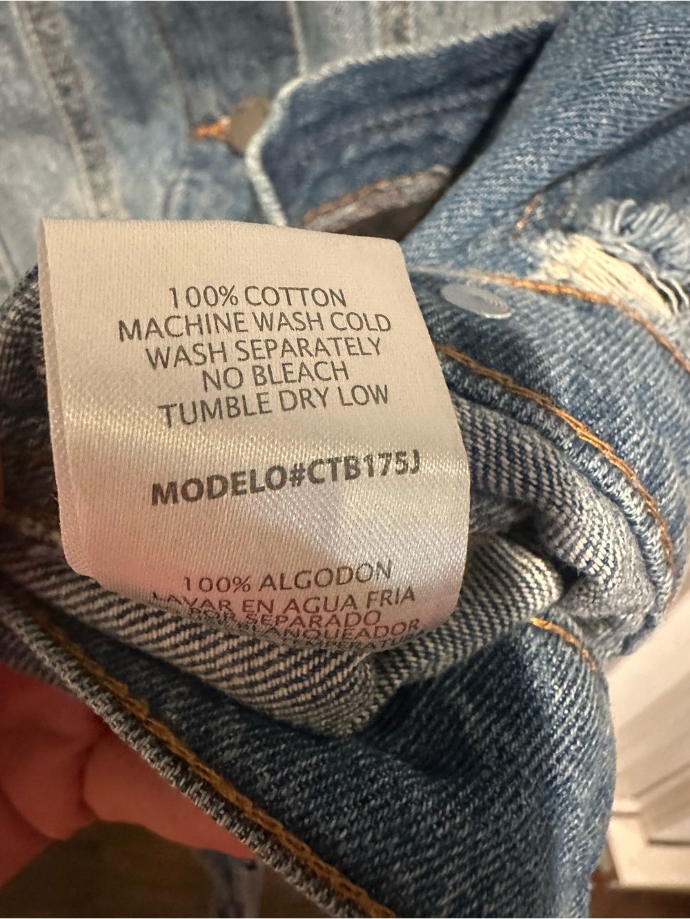Black Label Distressed Light Blue Denim Jacket - S - Picture 5 of 5